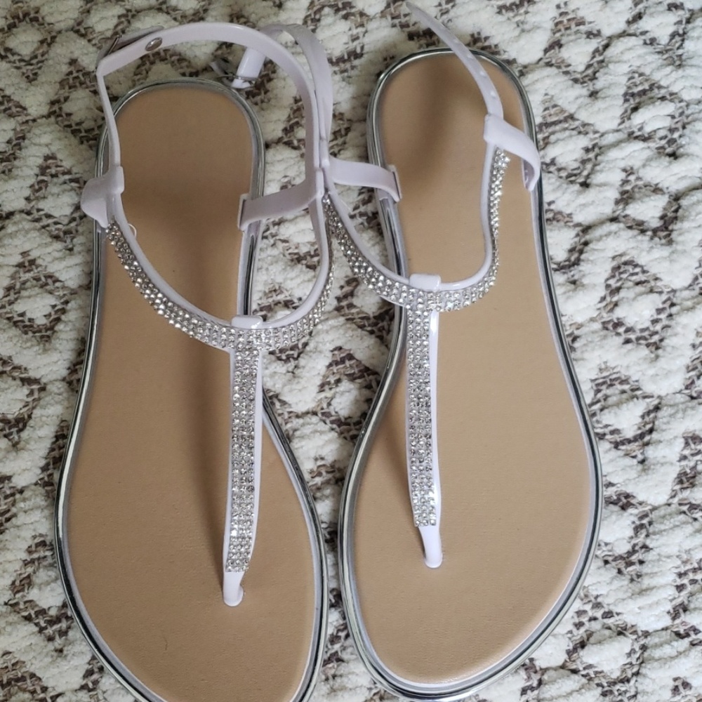 White sparkle sandle
